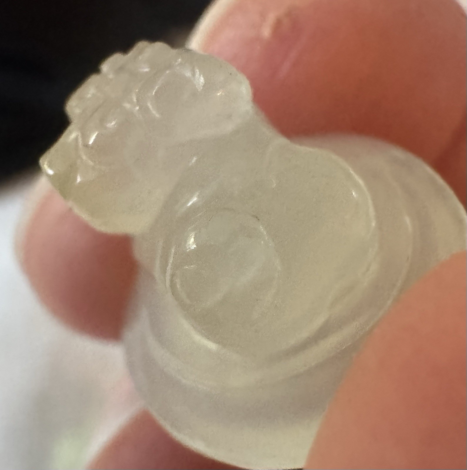 2 Vintage Rare Chinese Carved Jade – Miniature Foo Dog Incense Burners