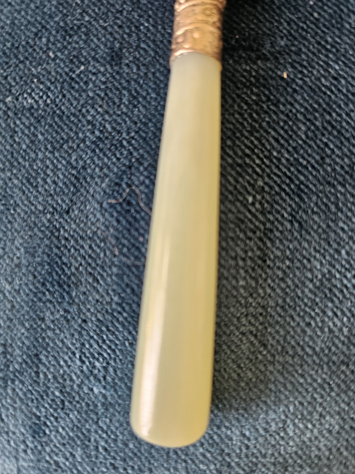 Vintage Chinese Asian Oriental Magnifying Glass Metal Jade Handle