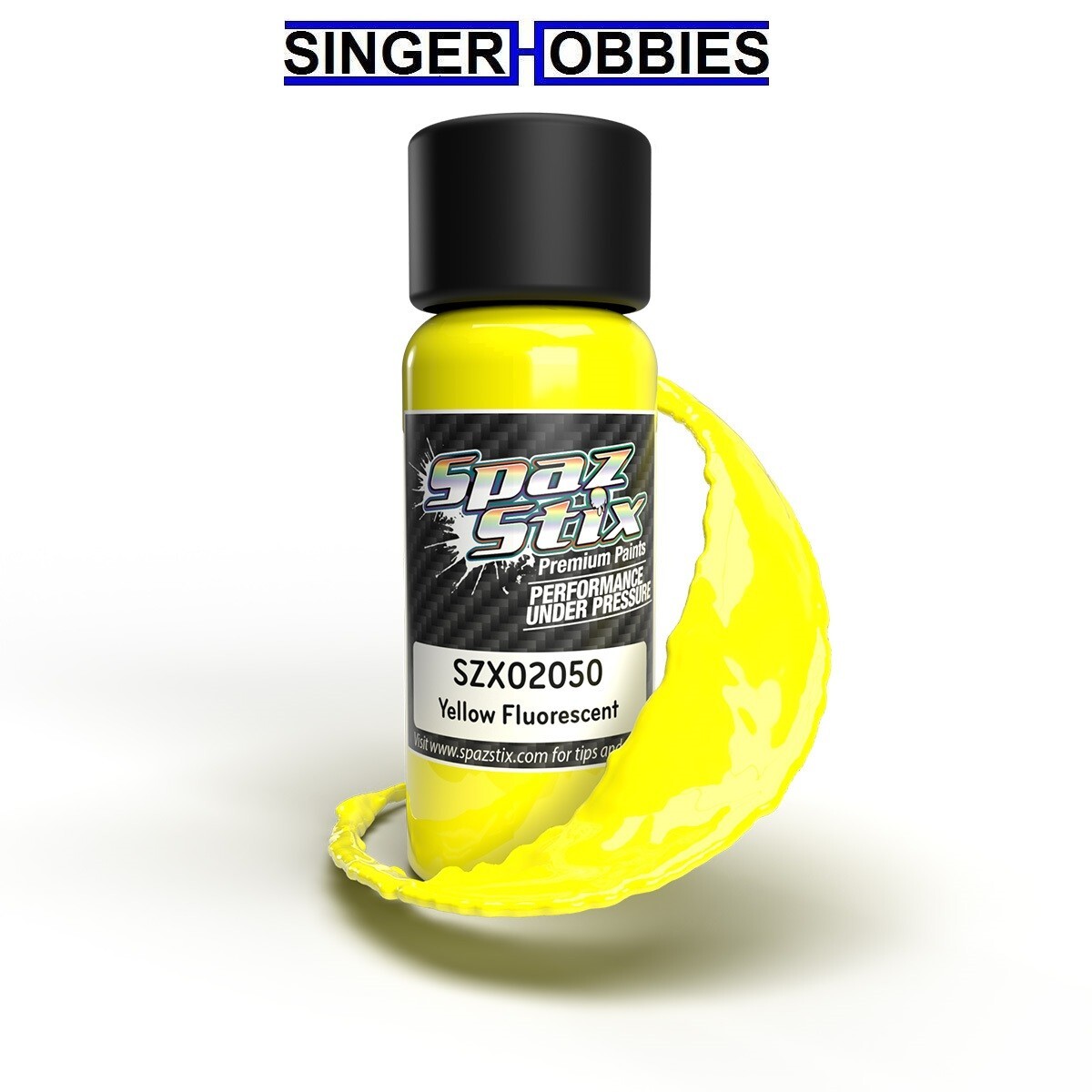 SPAZ STIX SZX02050 Yellow Fluorescent Airbrush Ready Paint, 2oz Bottle HH