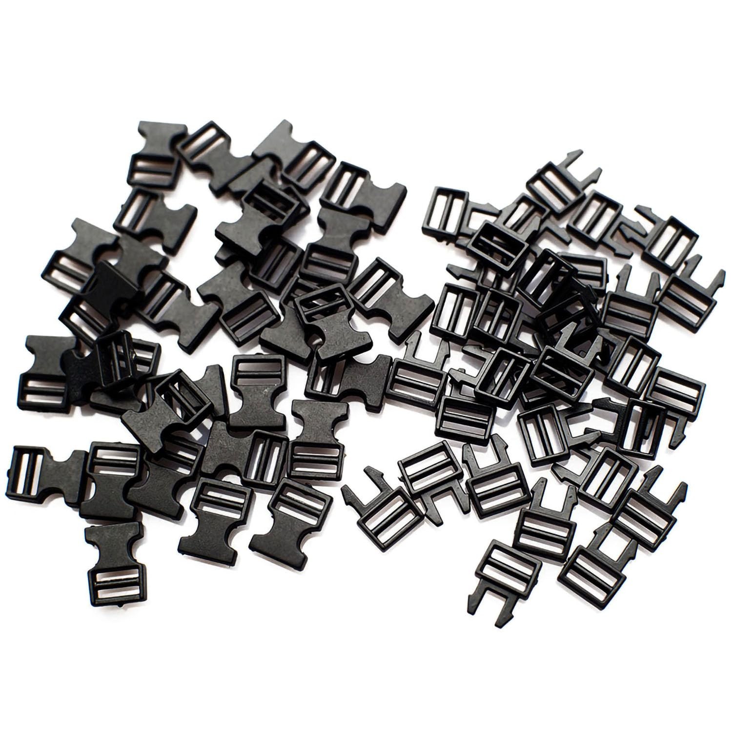 50PCS Mini Plastic Contoured Side Release Buckles for DIY Handmade Tiny Clothes