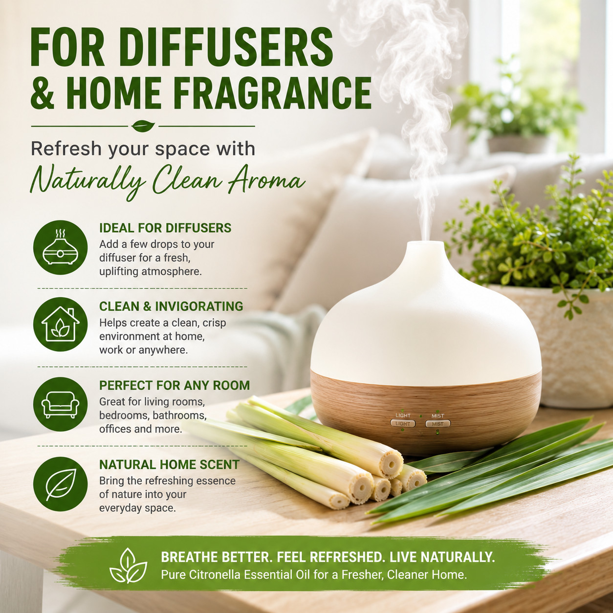 Bulk 1 Gallon Citronella Essential Oil (100% Pure & Natural) – GreenHealth