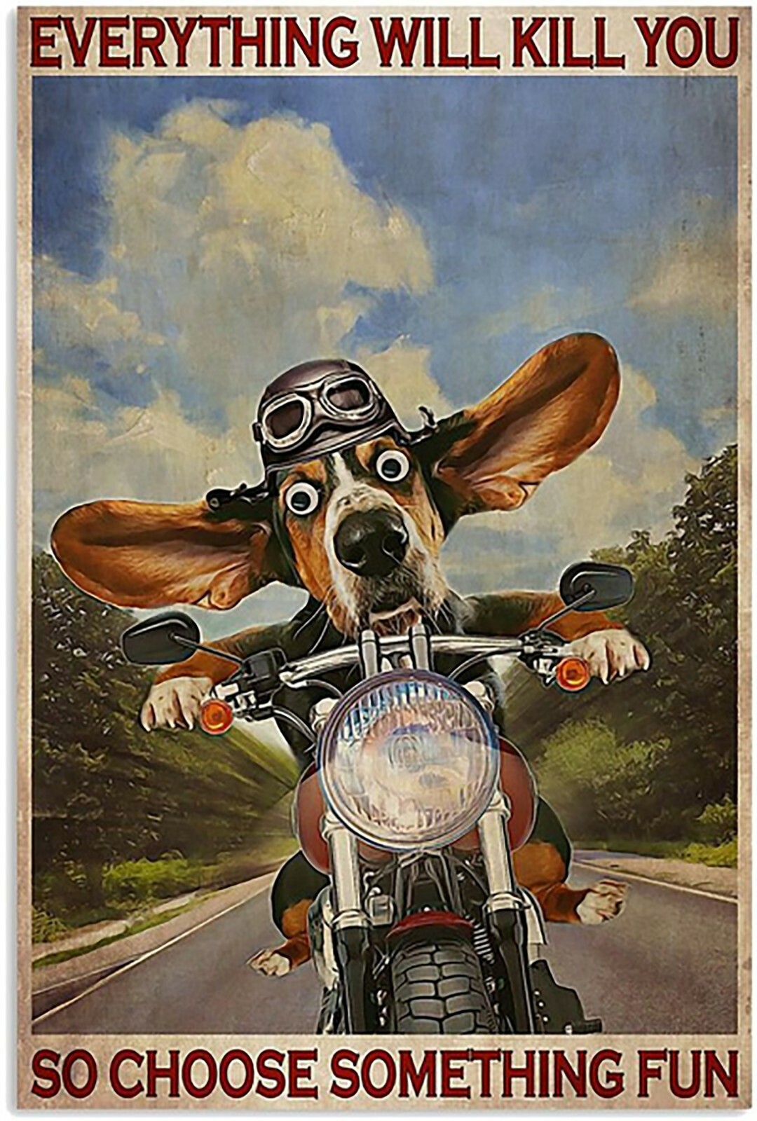 Dog Biker Iron On Transfer For T-Shirt + Other Light & Dark Fabrics #2