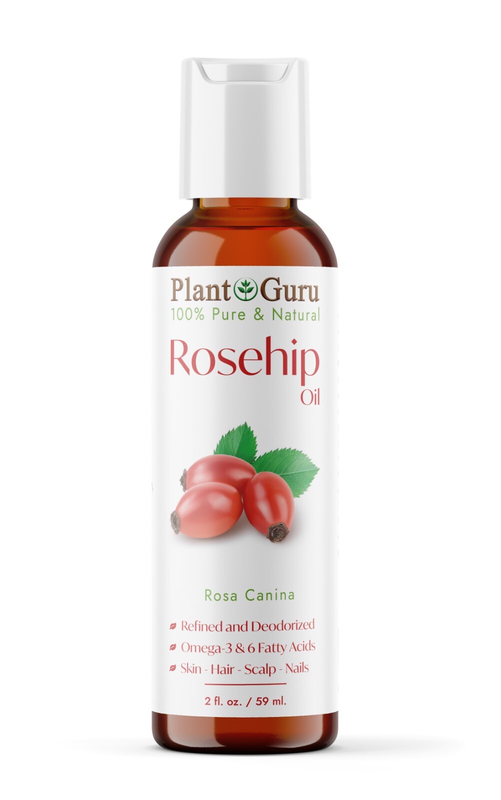 Rosehip Oil 2 oz. Cold Pressed REFINED 100% Pure Natural For Skin Hair