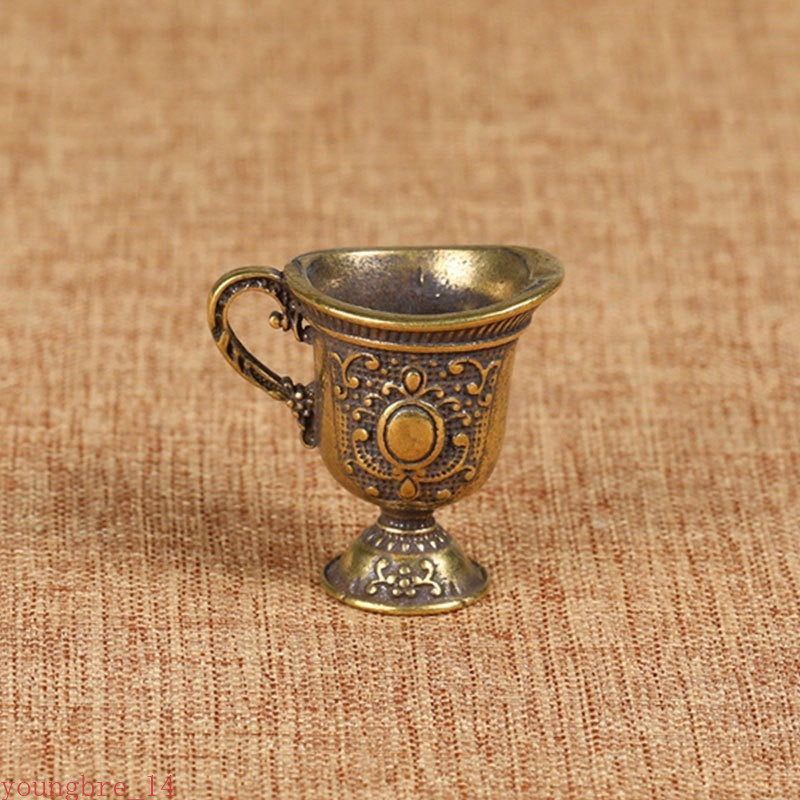 Small Copperware Buddha Tea Set Copper Teacup Brass Keychain Pendant Decoration