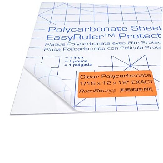 Polycarbonate Clear Plastic Sheet 12″ X 18″ X 0.0625″ (1/16″) Exact, EasyRuler