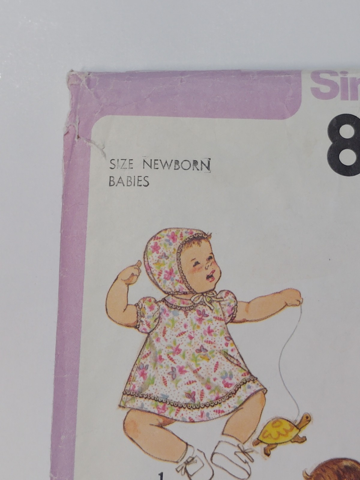 Simplicity 8494 Sewing Pattern Layette Infants NB 1M 2M 3M VTG Cut Sleeper Dress