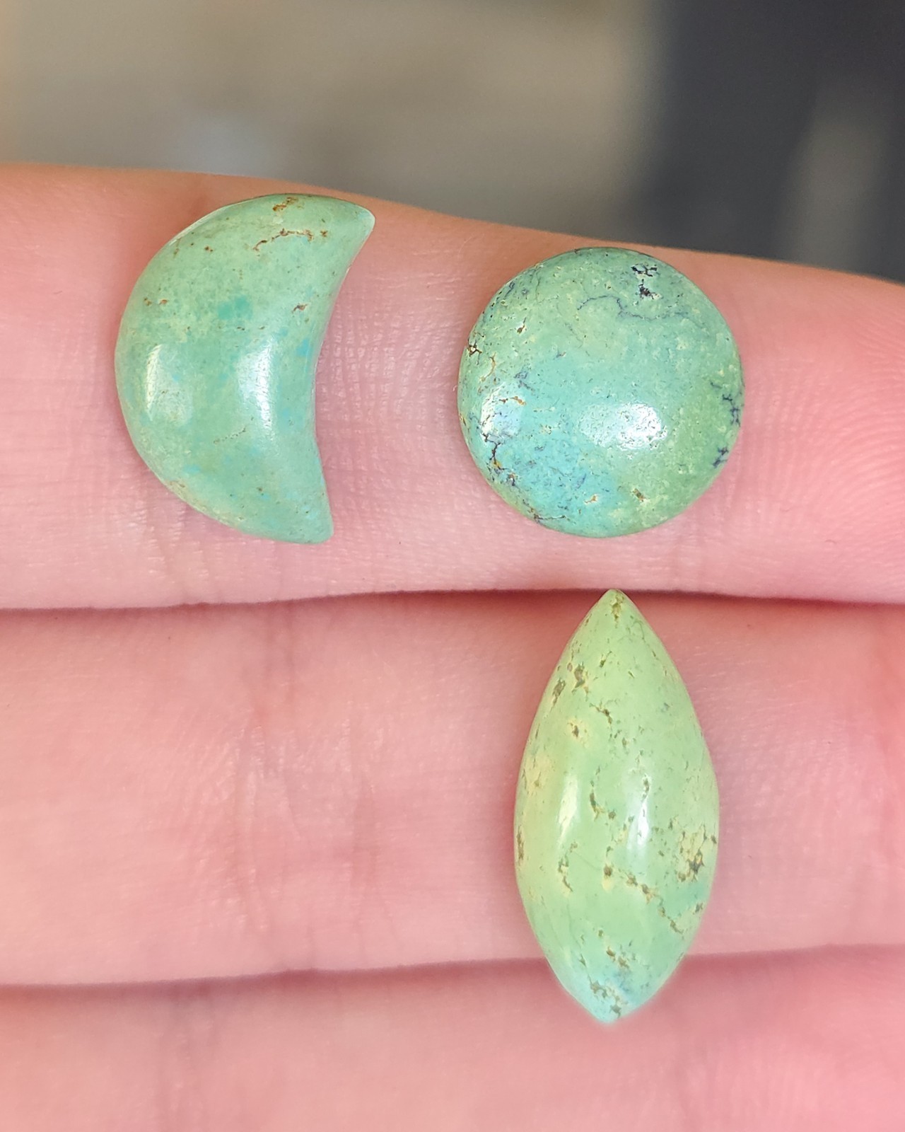 Natural Turquoise from Kazakhstan set of cabochons No stabilization for jewelry