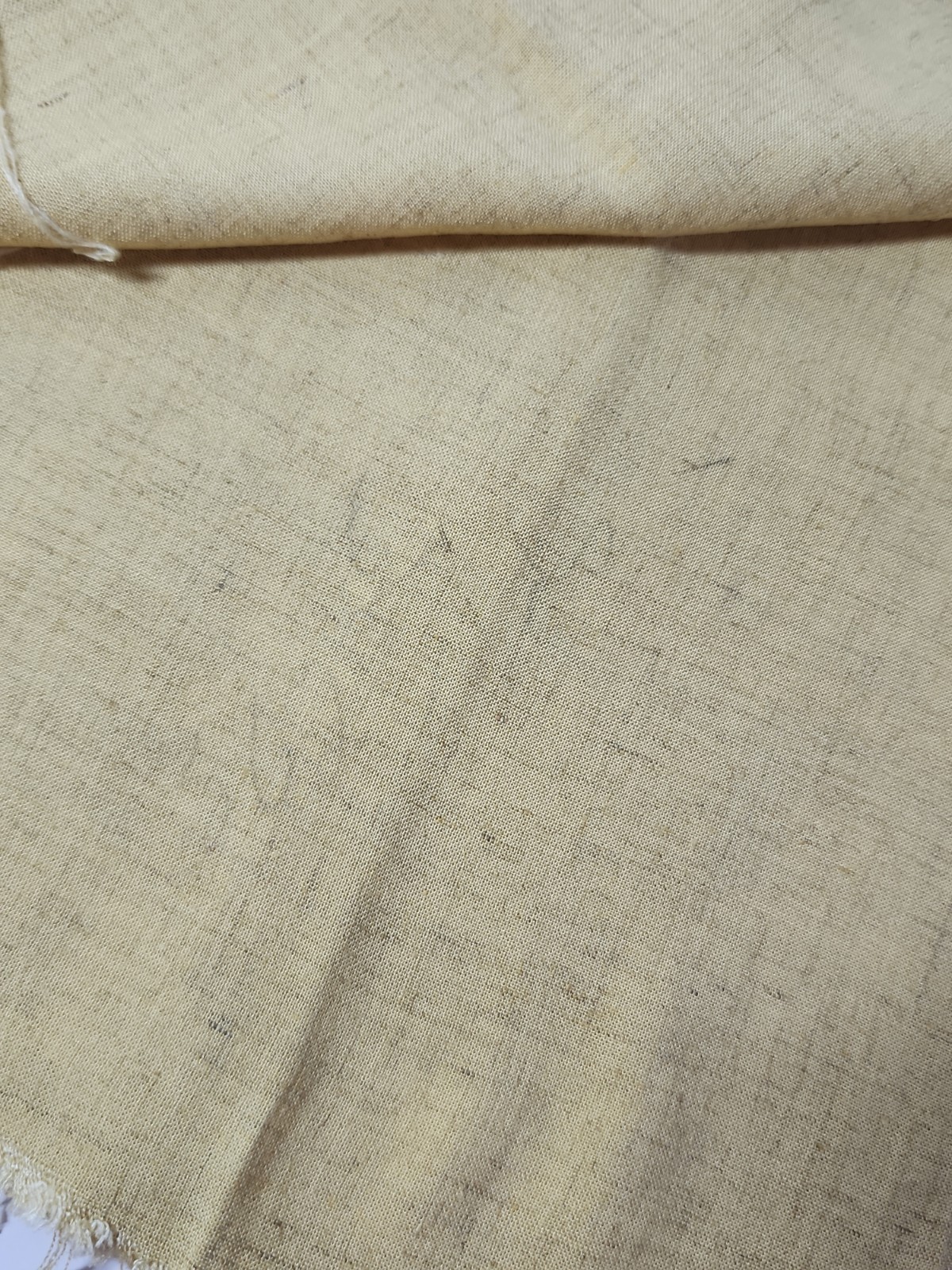 Light Yellow Linen Fabric Sewing Craft Quilting Clothing Fabric 36″ X 1yd Vtg