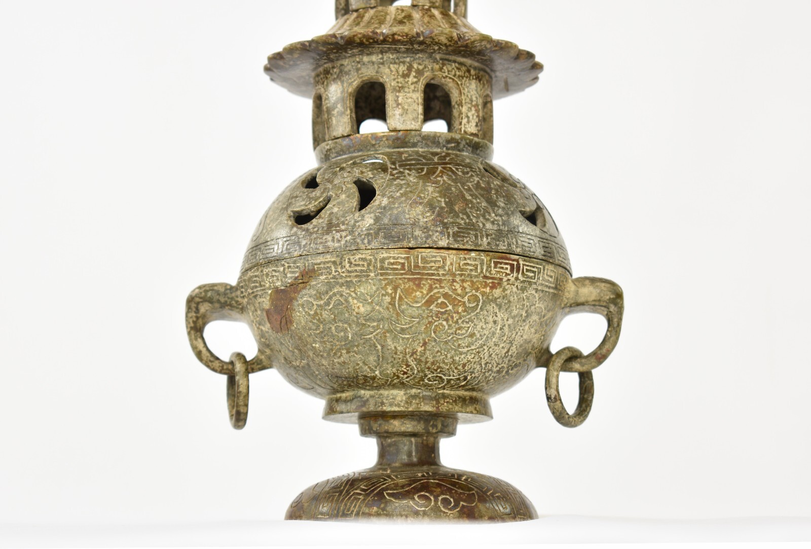 Asian Chinese Jade / Stone Carved Incense Burner