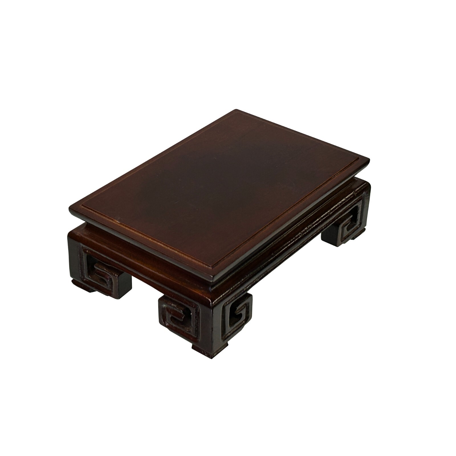 5.5″ Brown Wood Rectangular Ru Yi Scroll Leg Display Stand Riser Easel ws4148A