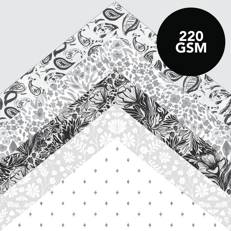 Black White Scrapbook Paper Pad 12×12 50 Sheets 25 Designs Crafting DIY New