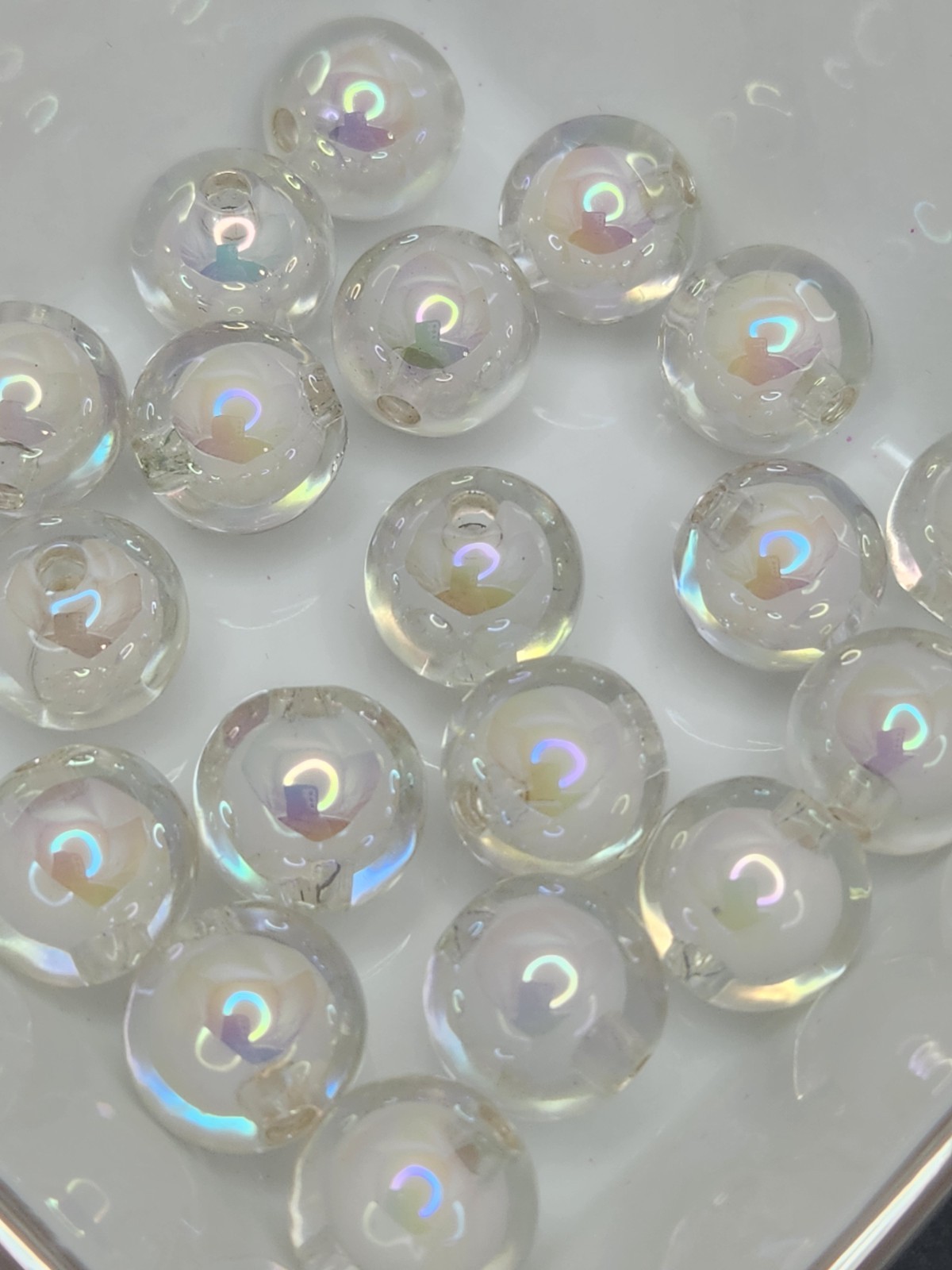 14mm Clear Acrylic Double Layer Beads – Package of 20 – Beadable DIY Pens