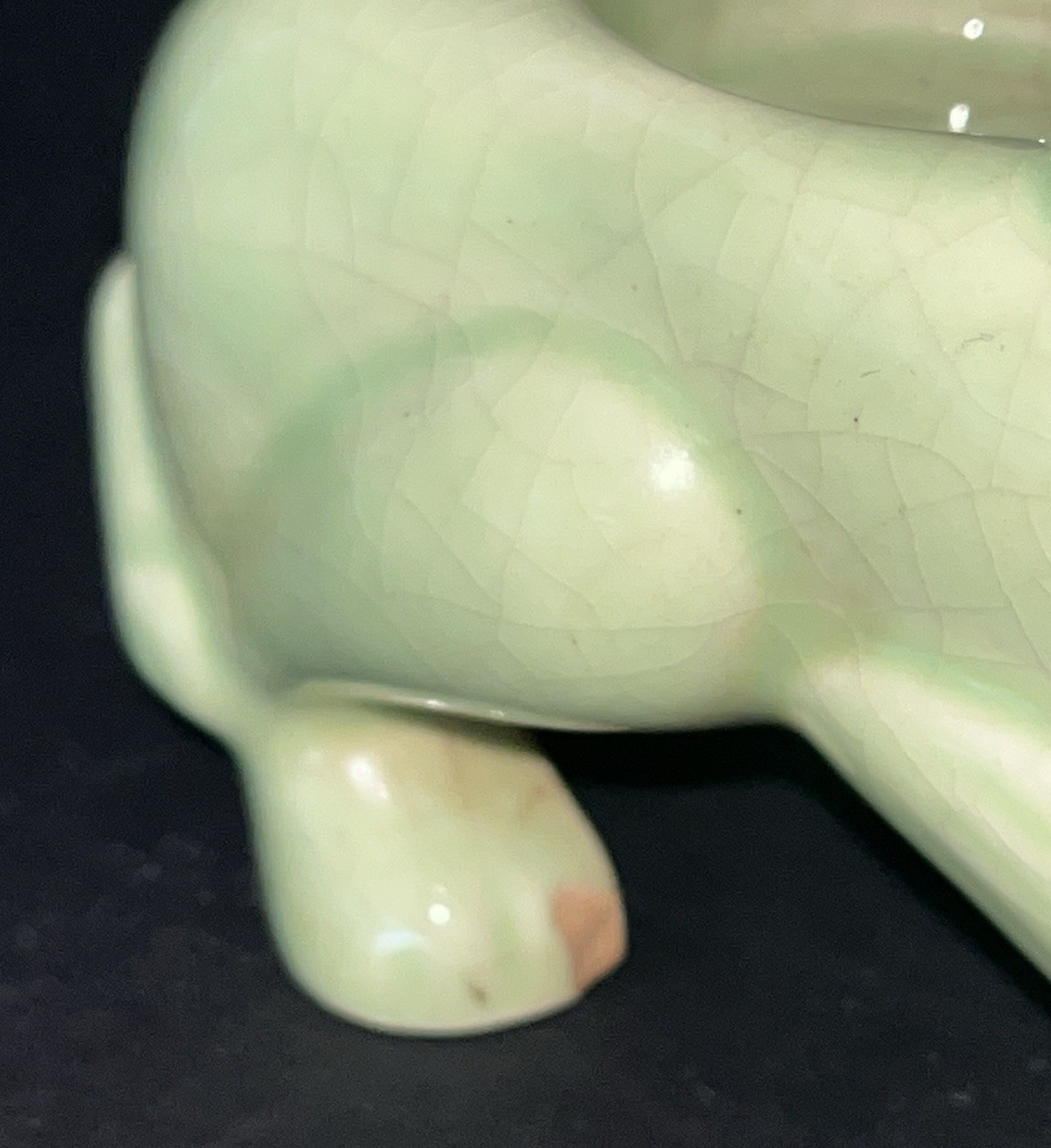 Pair MCM Oriental Foo Dog Tealight Candle Holders Khara Lions Vtg Green Asian