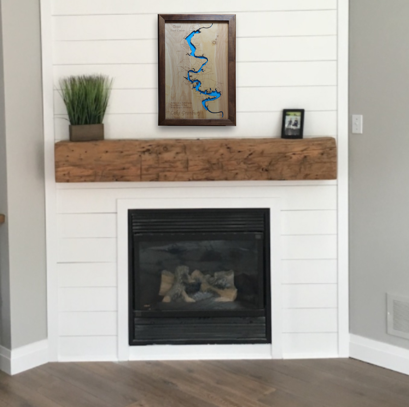 Lake Granbury, TX – Laser Cut Wood Map | Wall Art | Made to Order