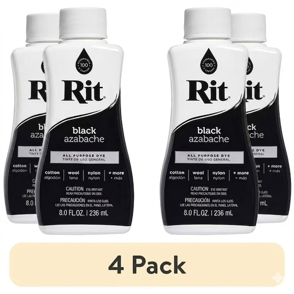 (4 pack) Rit, All Purpose Liquid Dye, Black, 8 fl oz Free Expedited Shipping