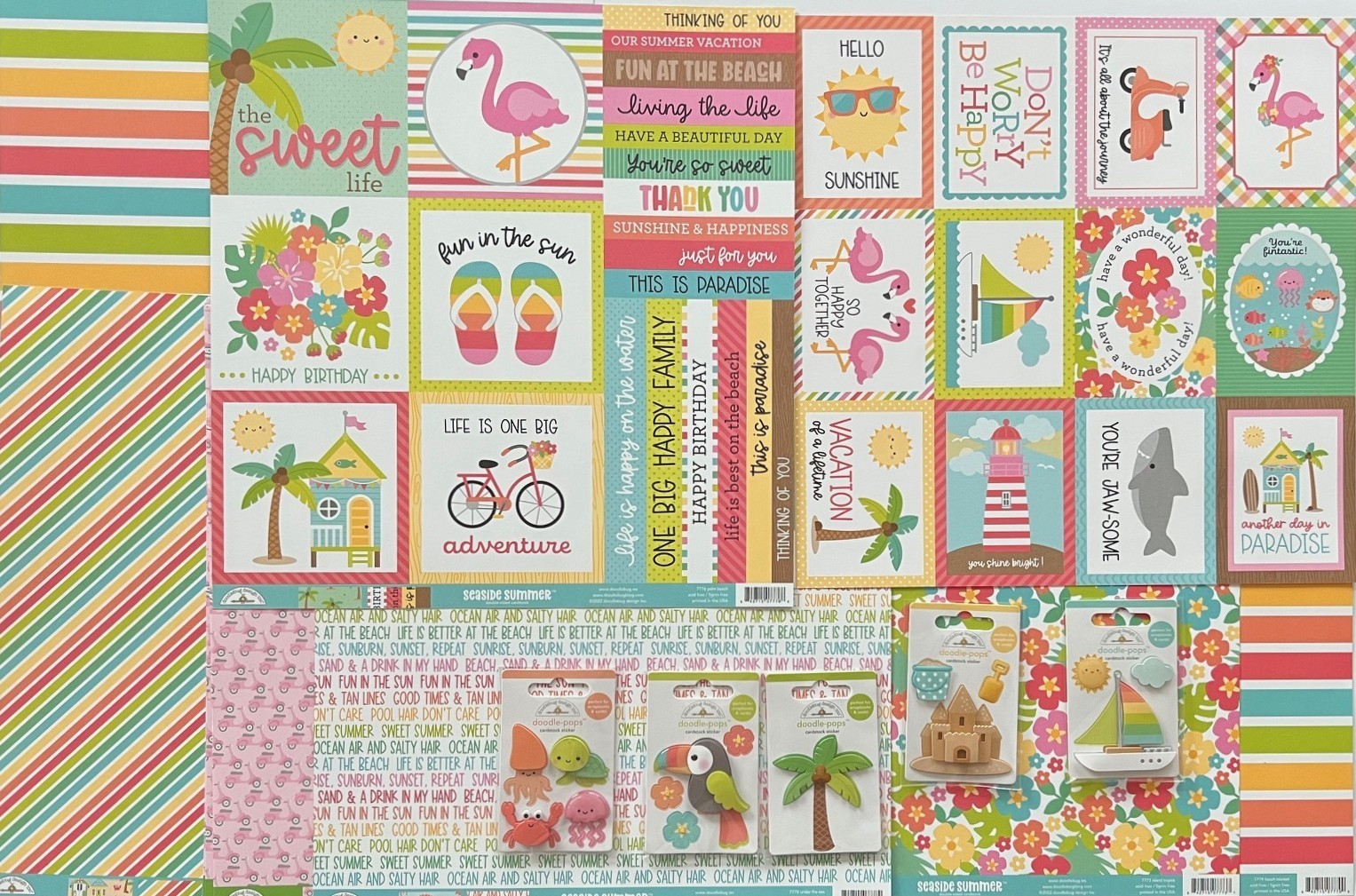 #K351 – SWEET SUMMER DOODLEBUG SCRAPBOOKING 10 SHEETS 12X12″ + 5 DOODLE-POPS