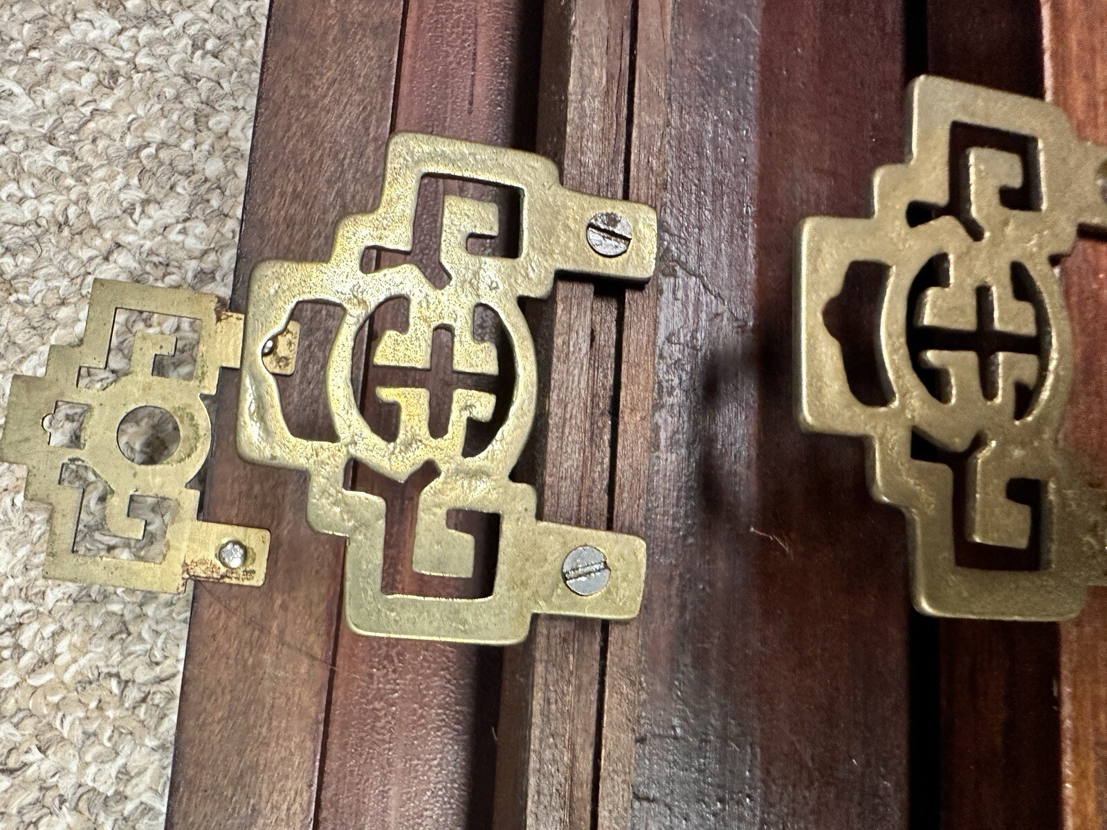 Lot of 5 Asian Chinese Hand Carved Painted Wood Panels Wall Hangings Décor