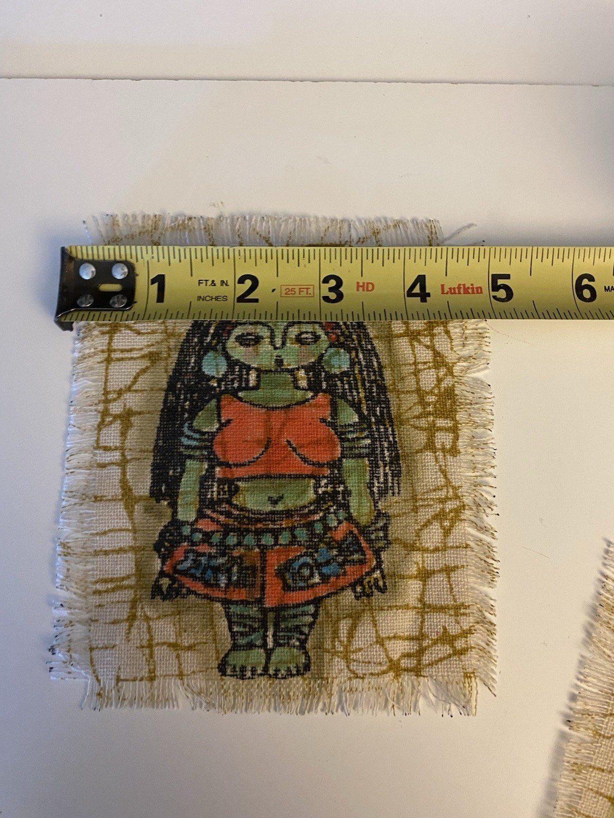 Set of 6 Miao Hmong Folk Art Batik Fabric Panels Hand Painted Mini Textile Art