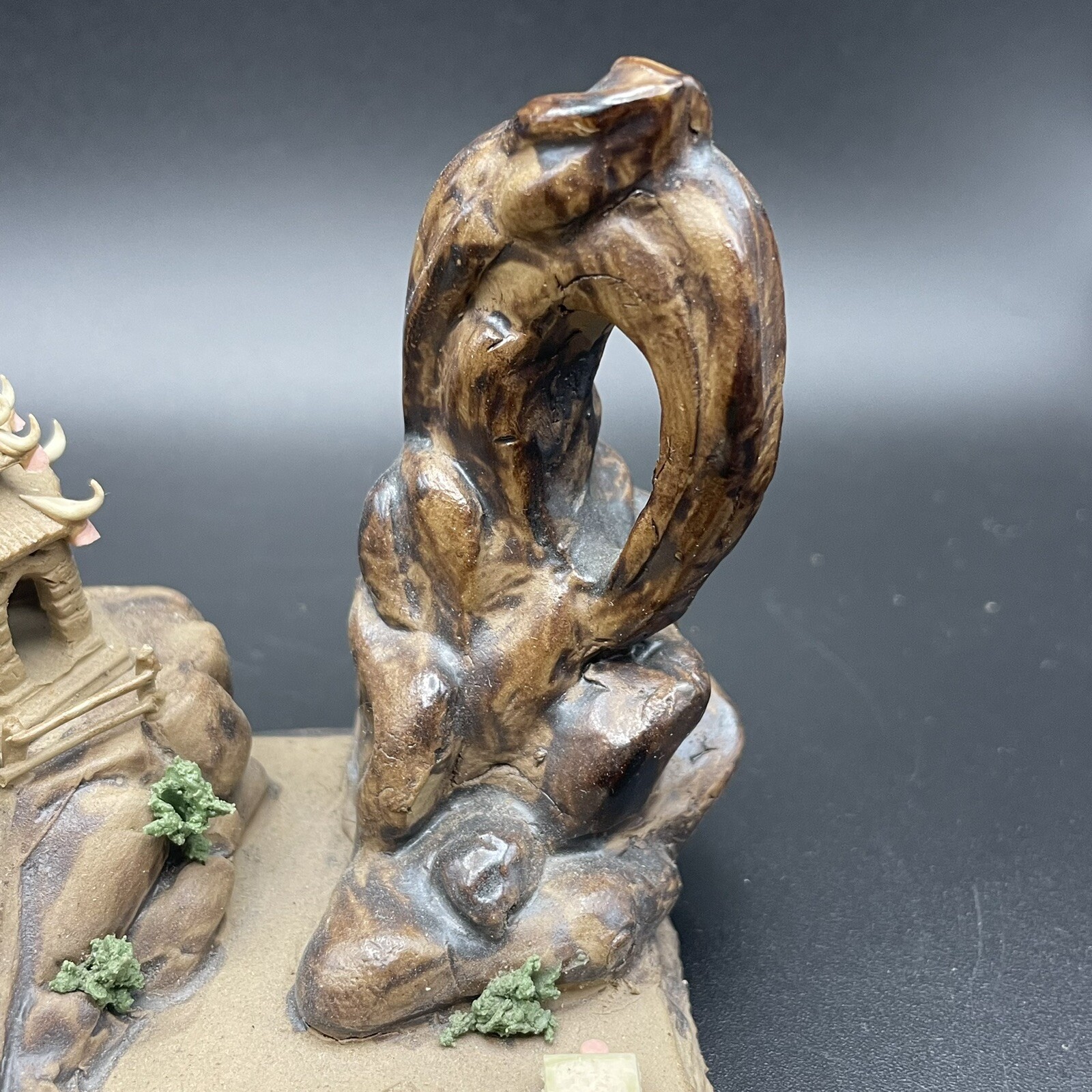 Bonsai Diorama Asian Scene- Mud/ Clay Material 5.5” x 3” x 3.25”