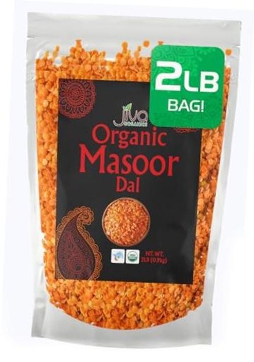 Organic Masoor Dal 2 Pound Bag (Split Red Lentils) – Non 32 Ounce (Pack of 1)