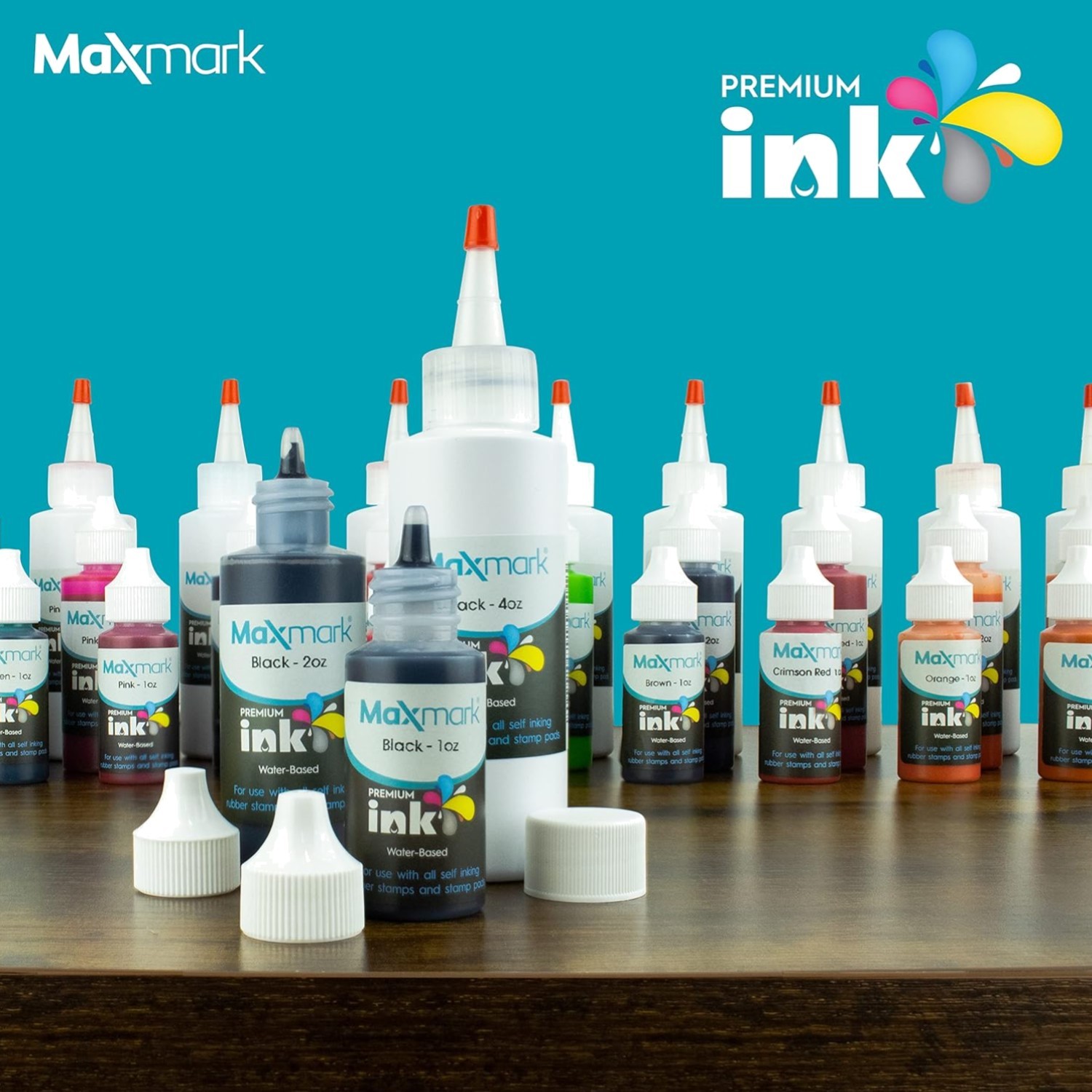 Self-Inking Stamp Refill Ink – Black Color 1 oz Bottle for Clean Application