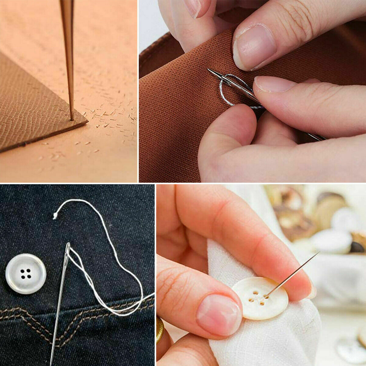Leather Waxed Thread Stitching Needles Awl Hand Tools Kit for DIY Sewing Craft