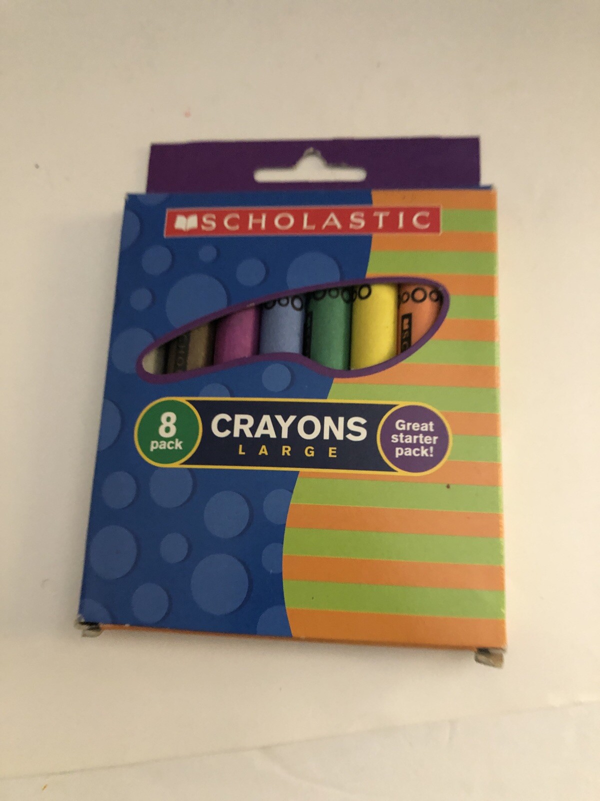 NEW Scholastic Washable Crayons, Assorted, Box Of 8 SHIPS N 24HRS