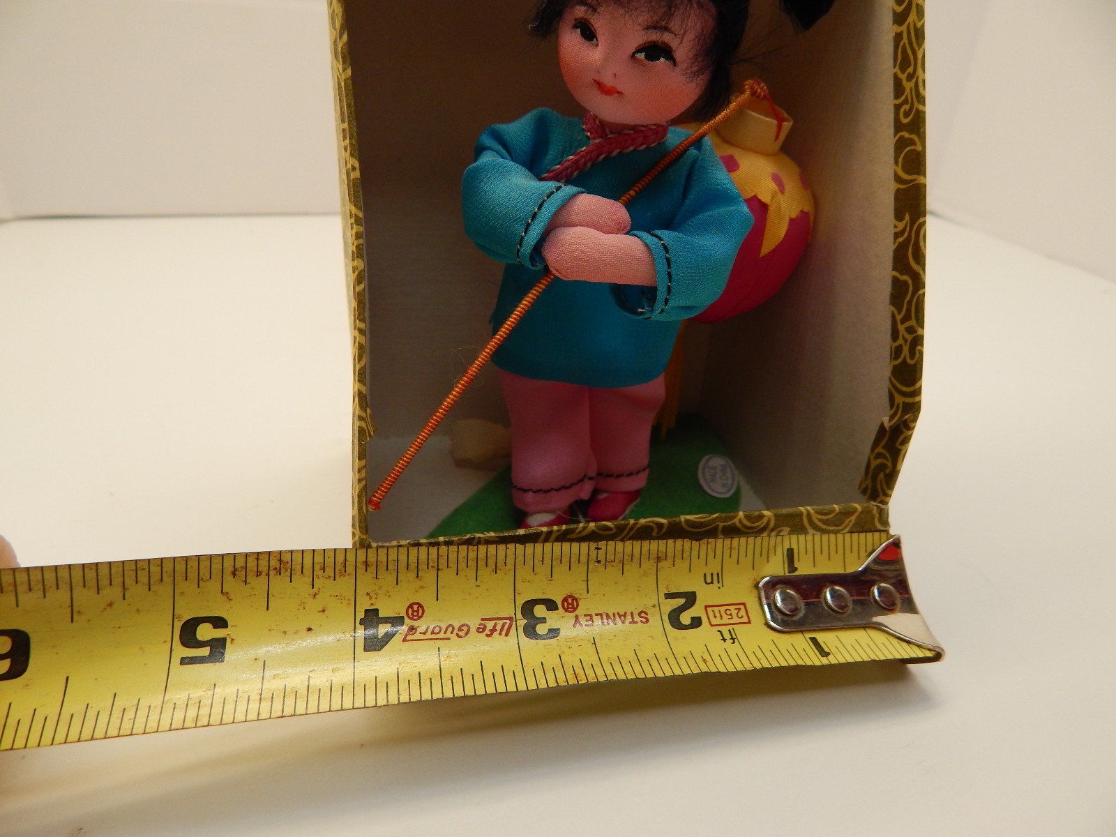 Vintage 1960’s Peking Silk Girl Doll Figure with Chinese Lantern Original Box