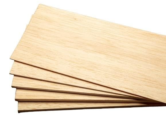 Balsa Wood Sheets 12″x4″x1/8″ Model Grade for Crafts Hobbies Laser 5 Pack