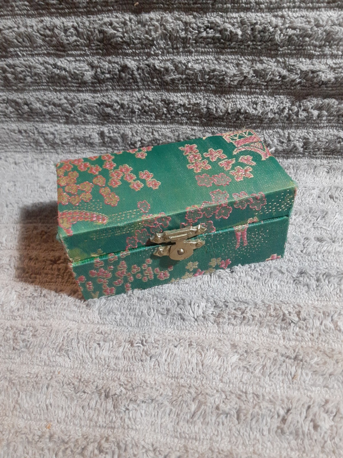 1980’s Chinese Baoding Balls Metal Exercise Balls Stress Relief in tapestry Box