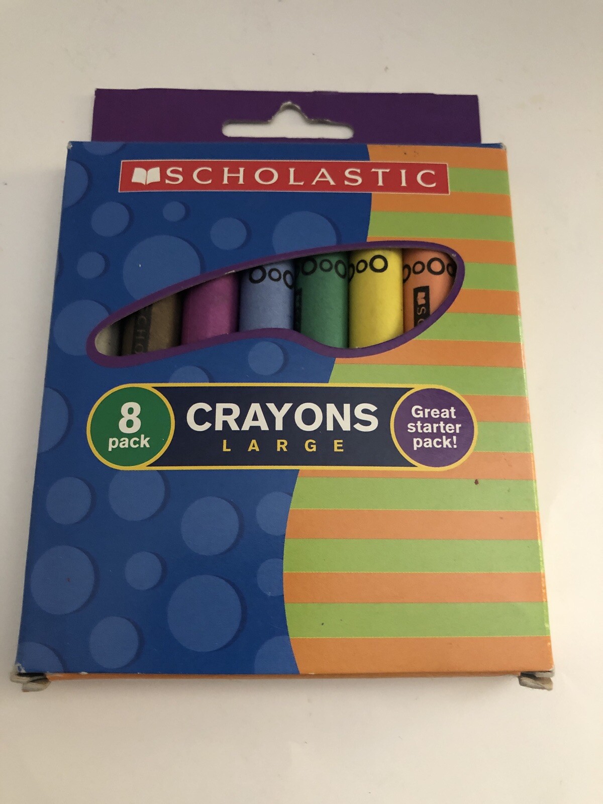 NEW Scholastic Washable Crayons, Assorted, Box Of 8 SHIPS N 24HRS