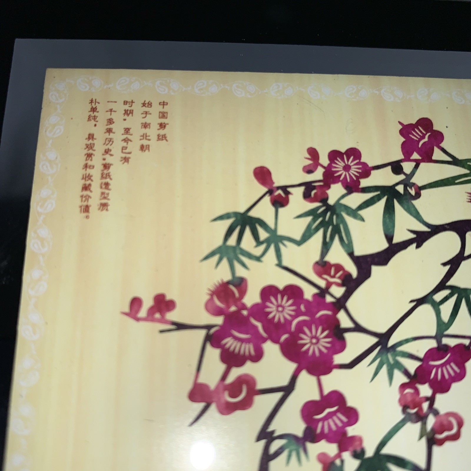 China Paper Cut Art Chinese Intangible Cultural Pandas Framed Art Glass. M