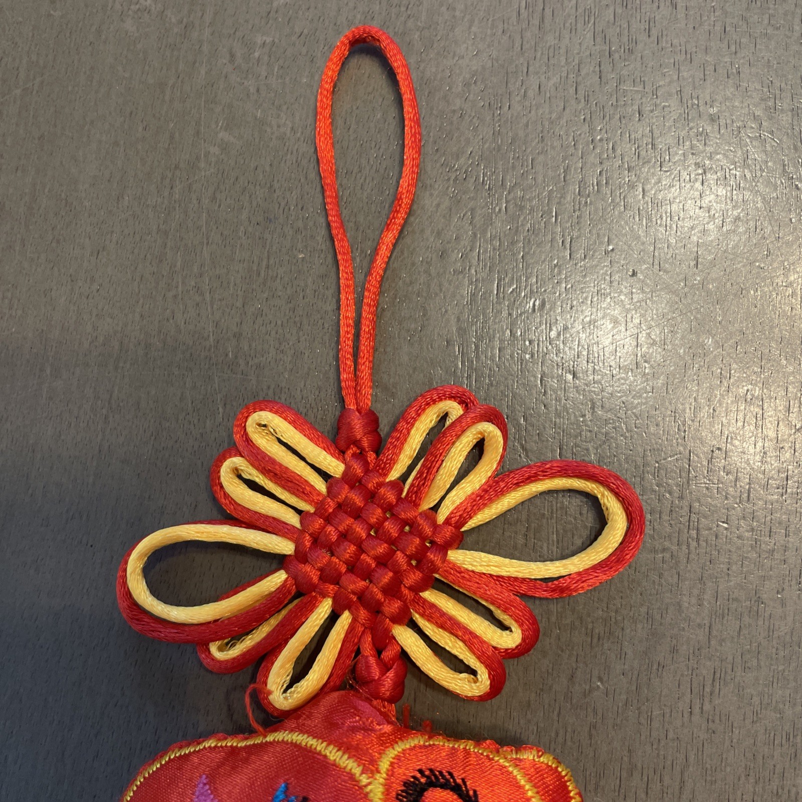Chinese Zodiac String Of Ornaments Embroidered Hand Made Folk Art 55”