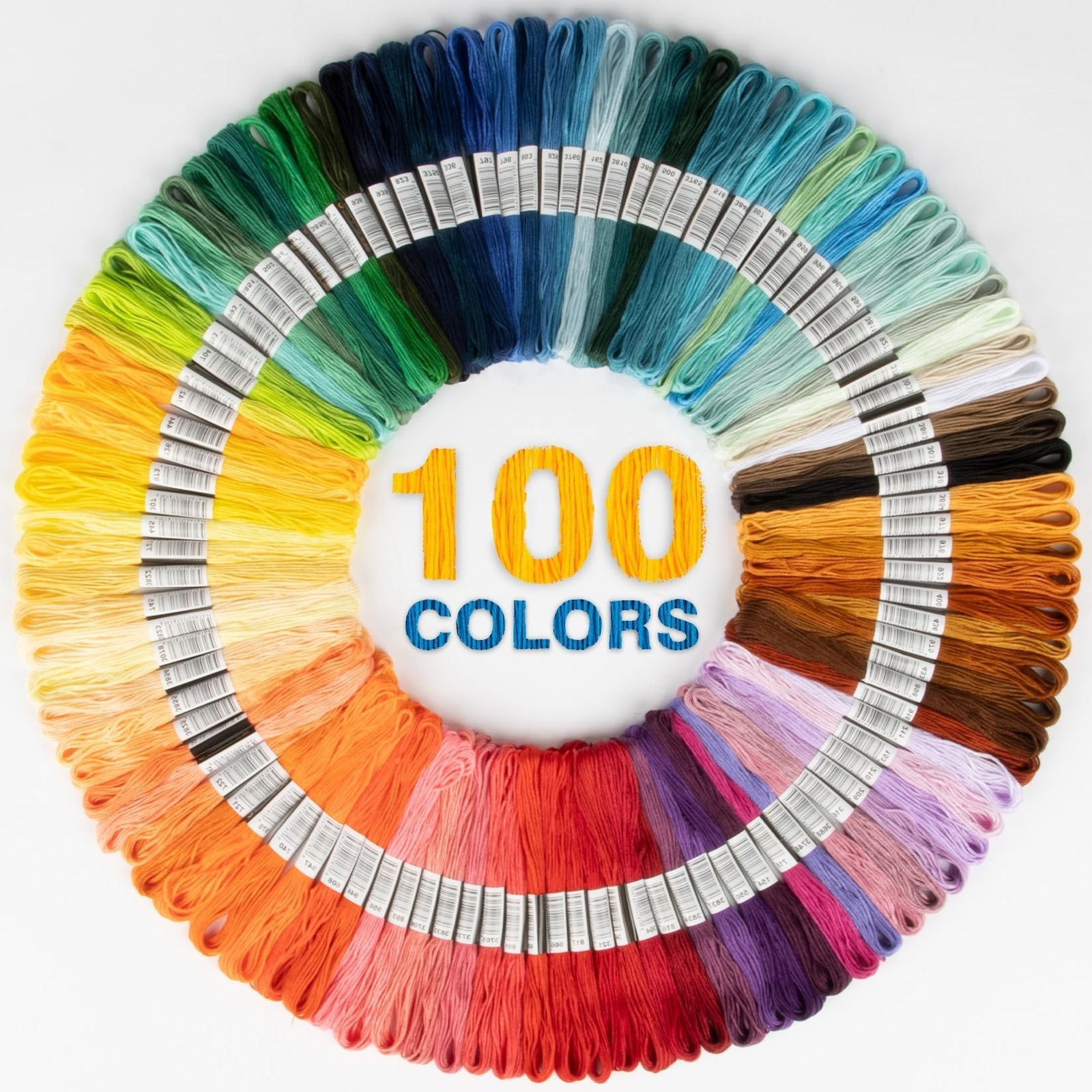 Sukh 100 Colour Embroidery Thread – Rainbow Embroidery Floss Bulk Hand Embroi…