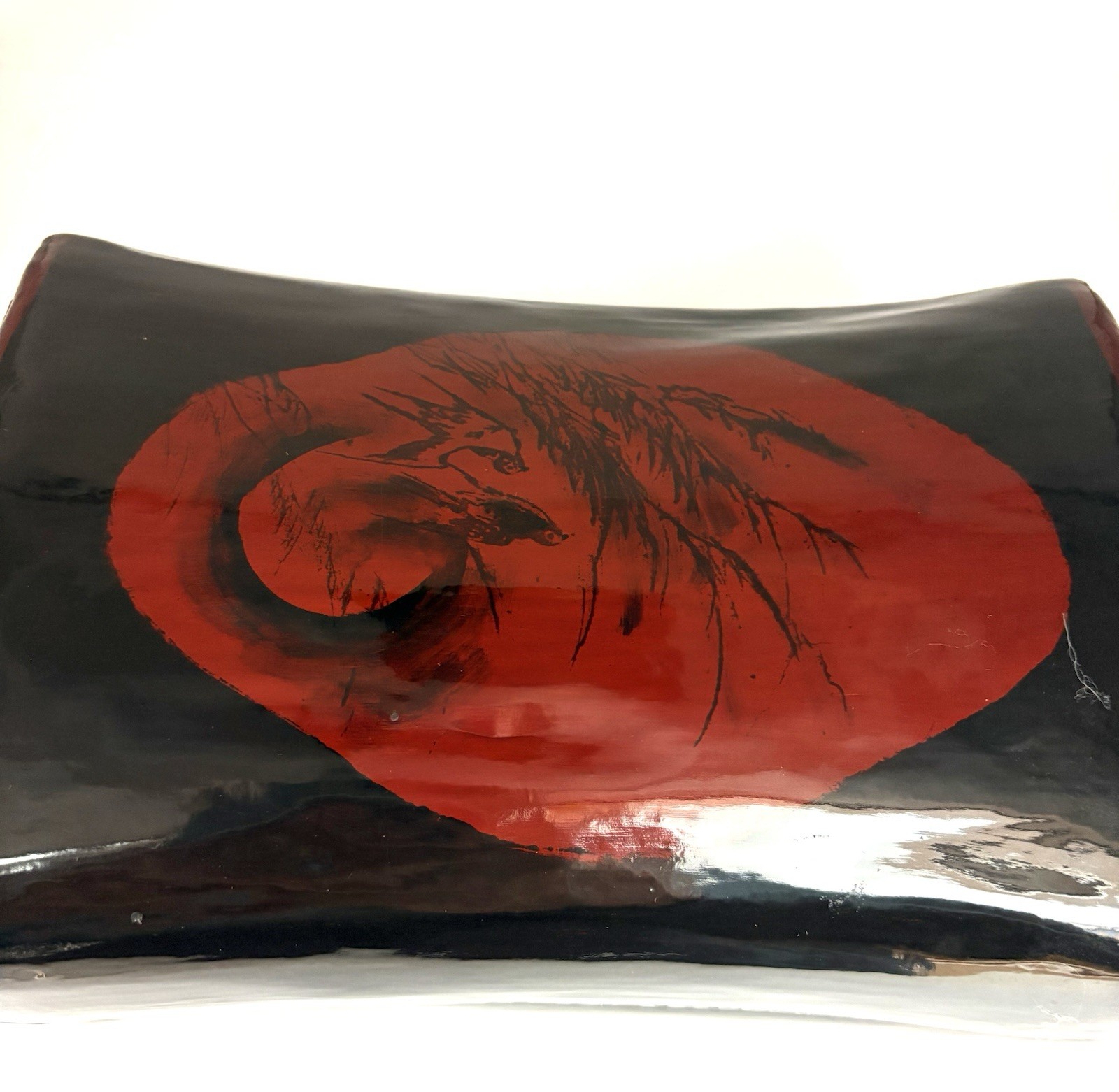 Vintage Chinese Lacquered Opium Pillow