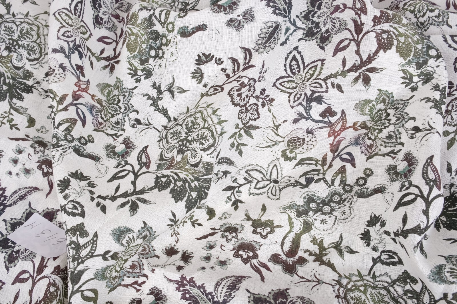 Pure 100% LINEN flower Washed Soft Fabric 190gsm Flax Clothing fashion floral