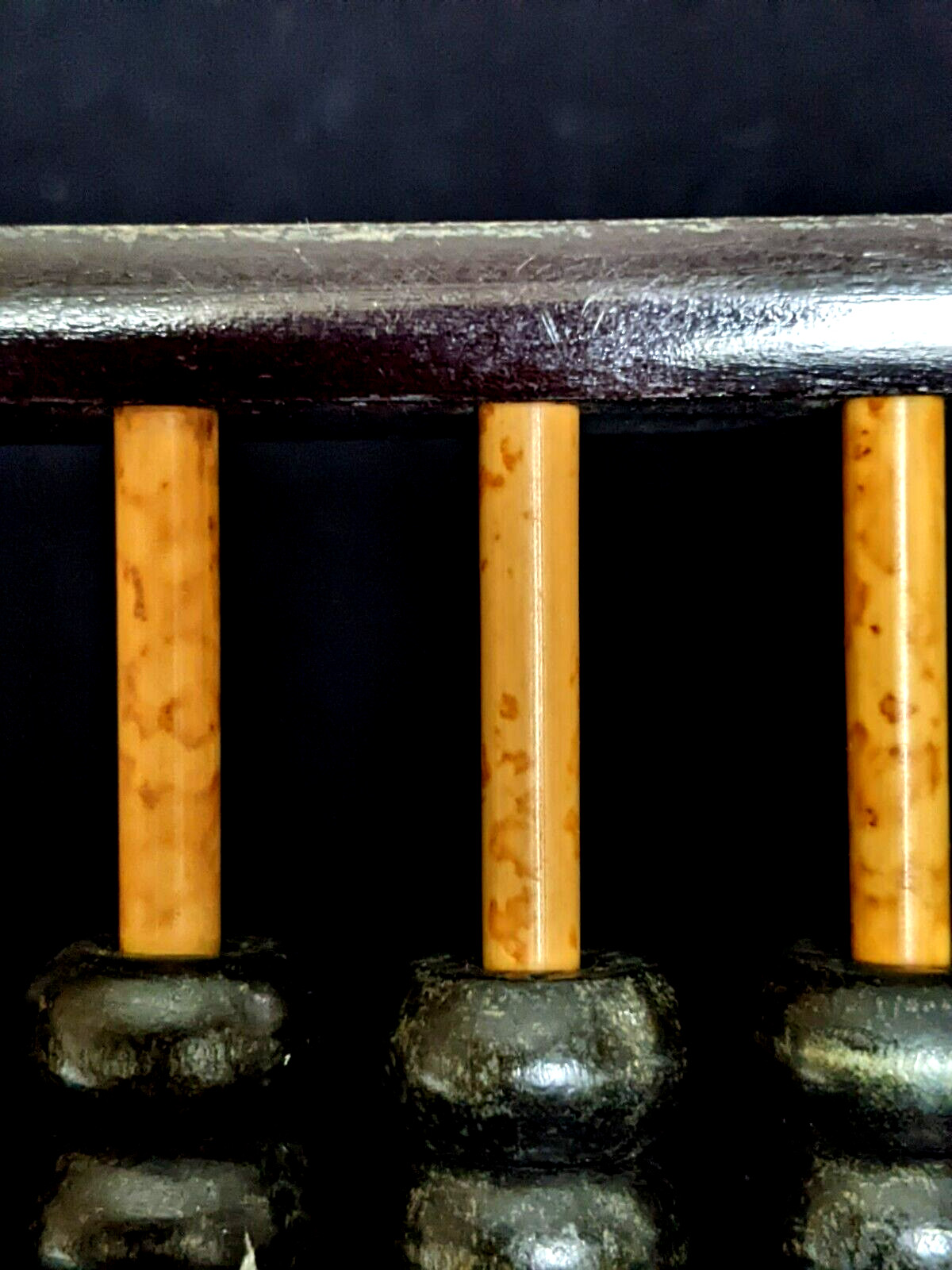 Vintage Brass Wood Lotus Flower Brand Chinese Abacus Old Calculator 9.3/4×4.1/4″