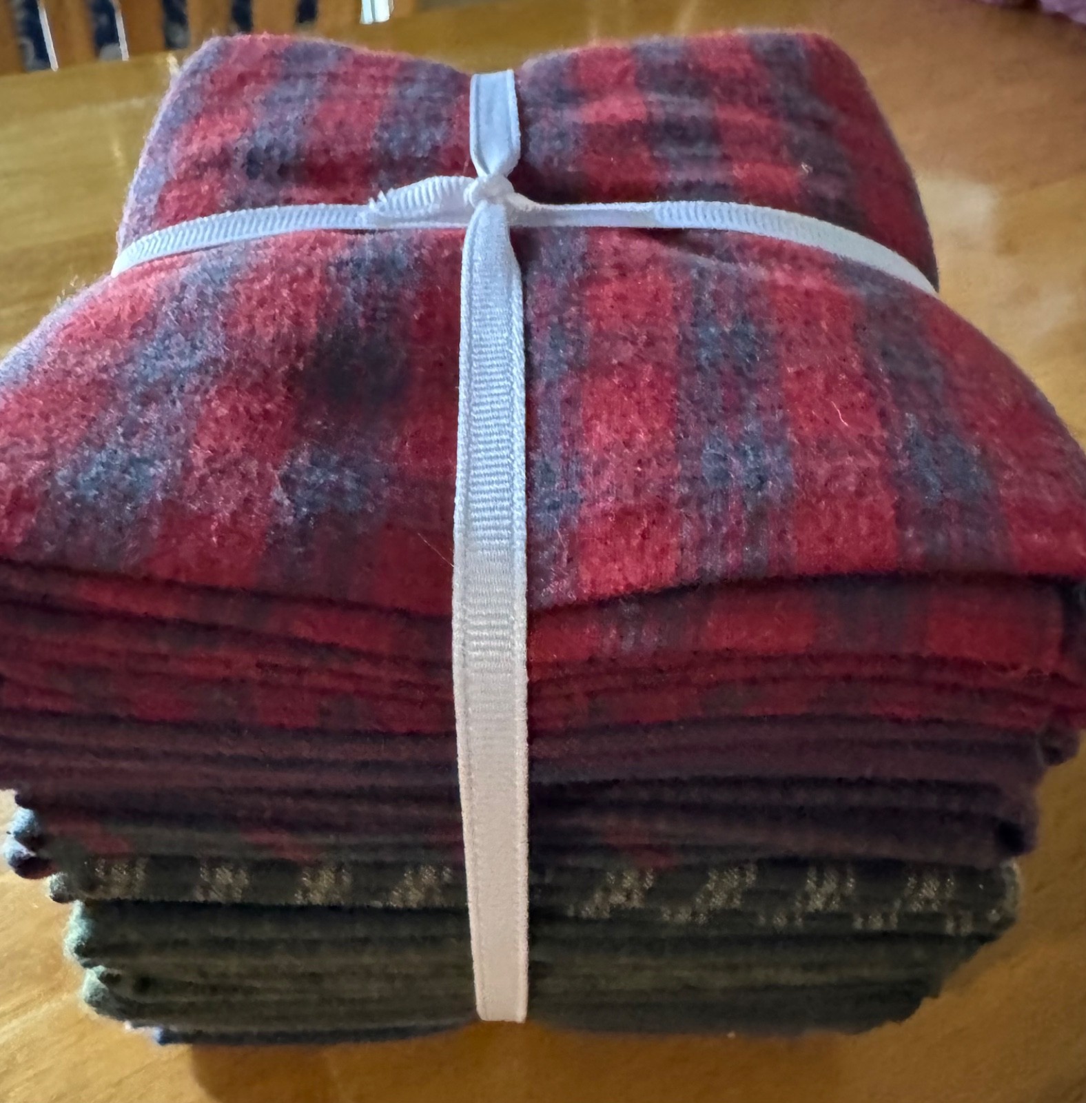 Brushed Plaid Flannel 15 fat quarter bundle red blue green