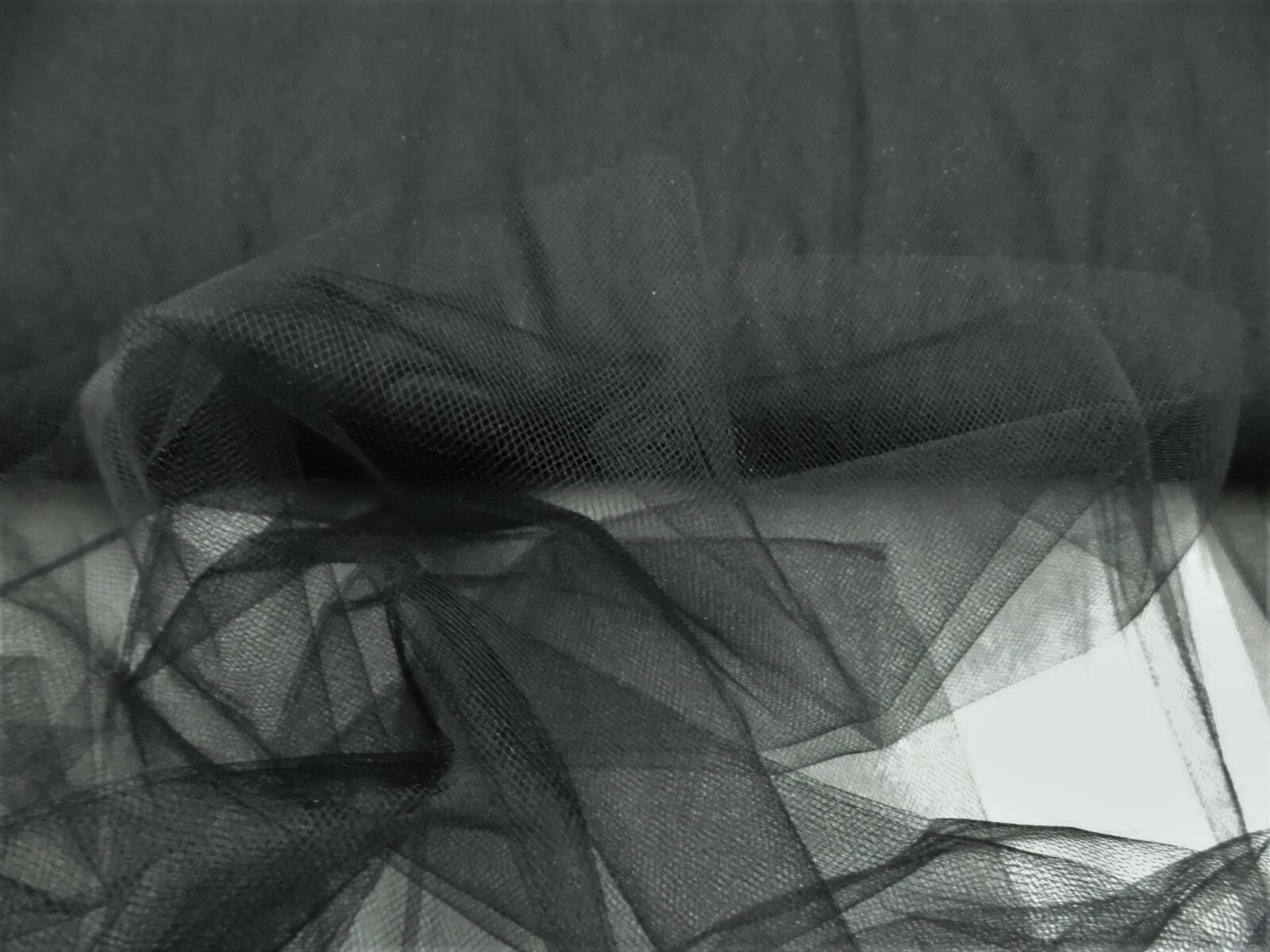 Nylon Tulle Sheer Fabric Black 54 inch wide DD301