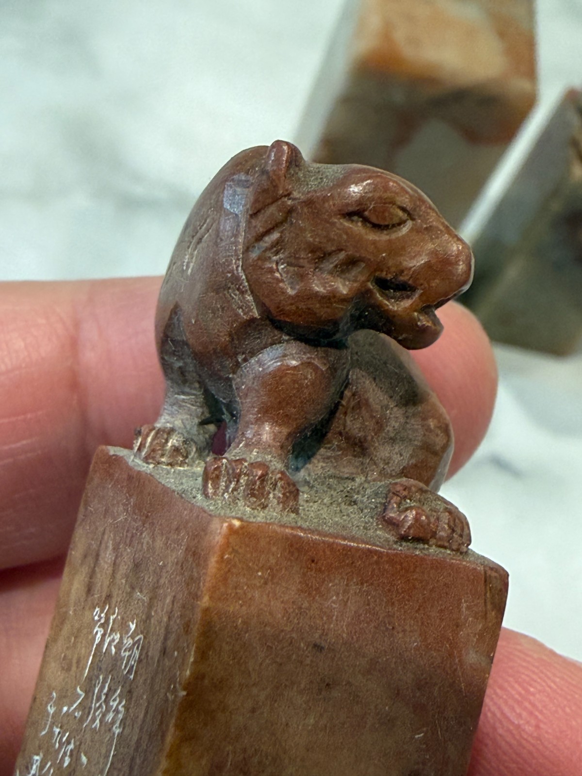 Group of 3 Vintage Chinese Carved Soapstone Chops Seals