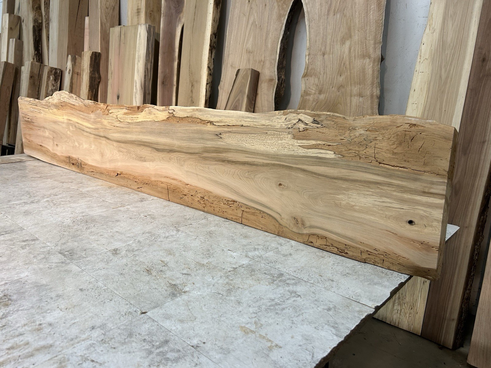 Rustic Spalted Maple Mantle/Fireplace Mantel Beam/Stunning/Live Edge Mantel