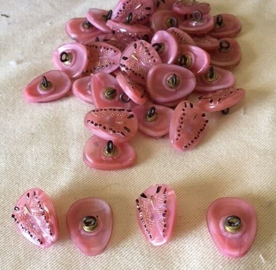 Vintage Czech Republic Glass Butterfly Shank Buttons – Four Colors