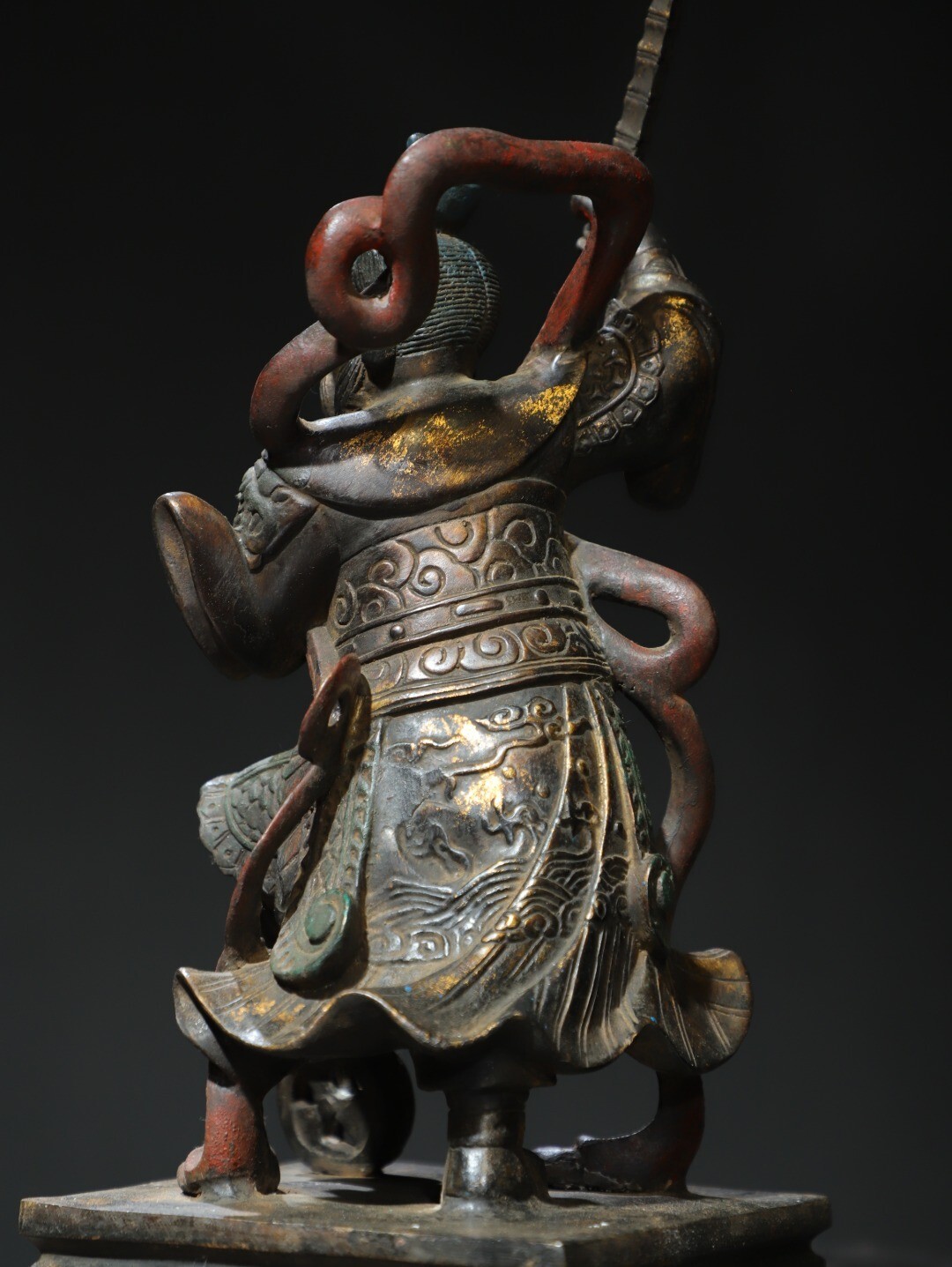 Home worship of religious bronze and gold statue of Wang Lingguan