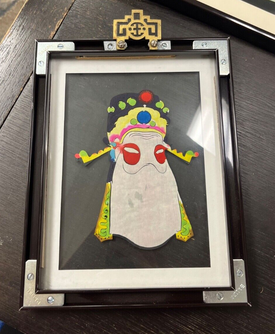 Six (6)- Vintage handcrafted Chinese Paper-Cutouts Framed Under Glass