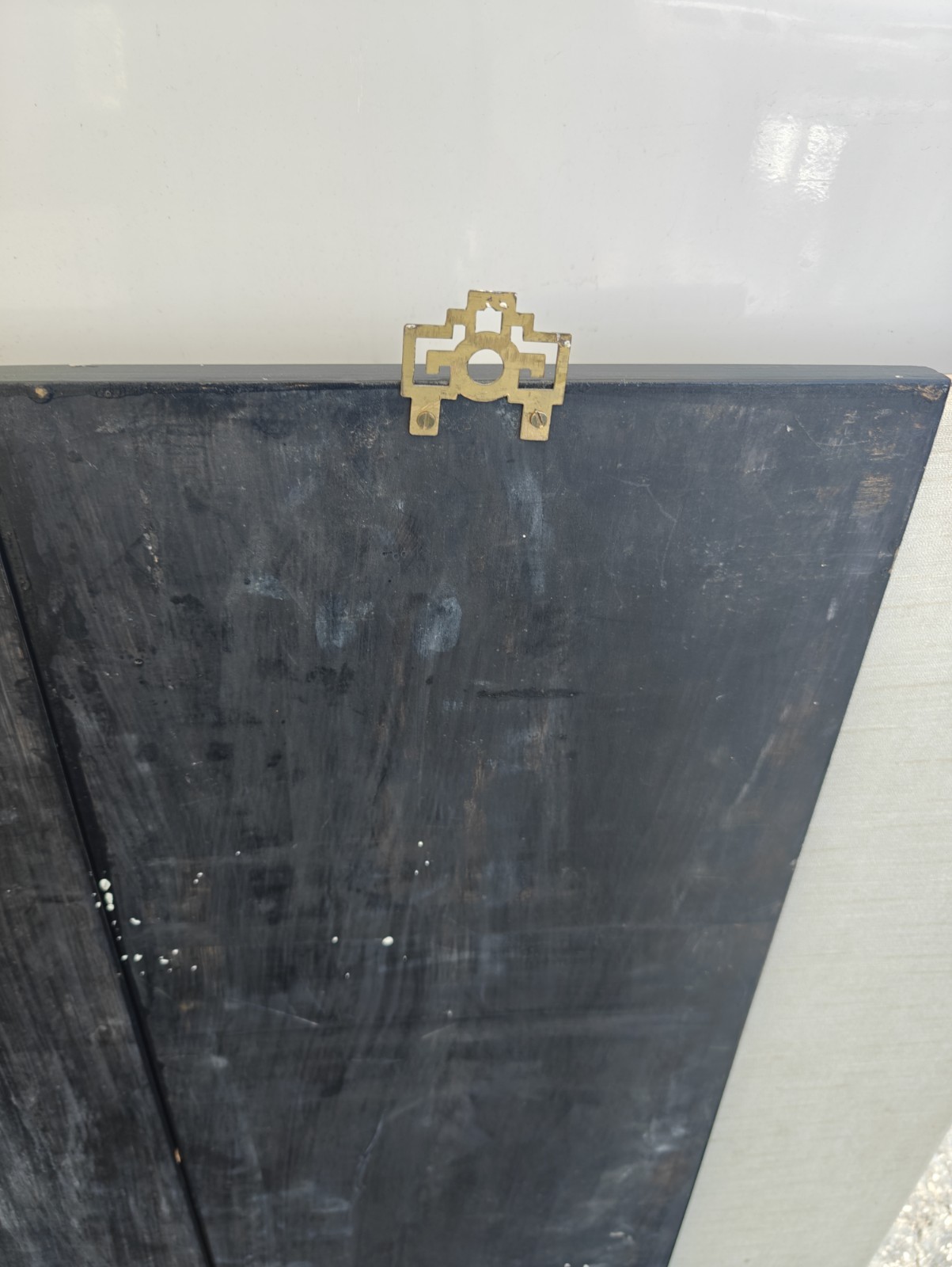 2 Vintage Mother Of Pearl Framed Art Wall Plaques Asian Black And Gold.