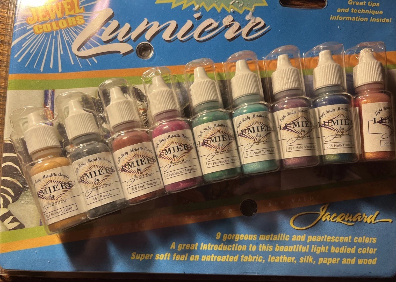 Jacquard – Halo/Jewel Exciter Pack New 9 Colors Metallic Pearlescent Paints 👀