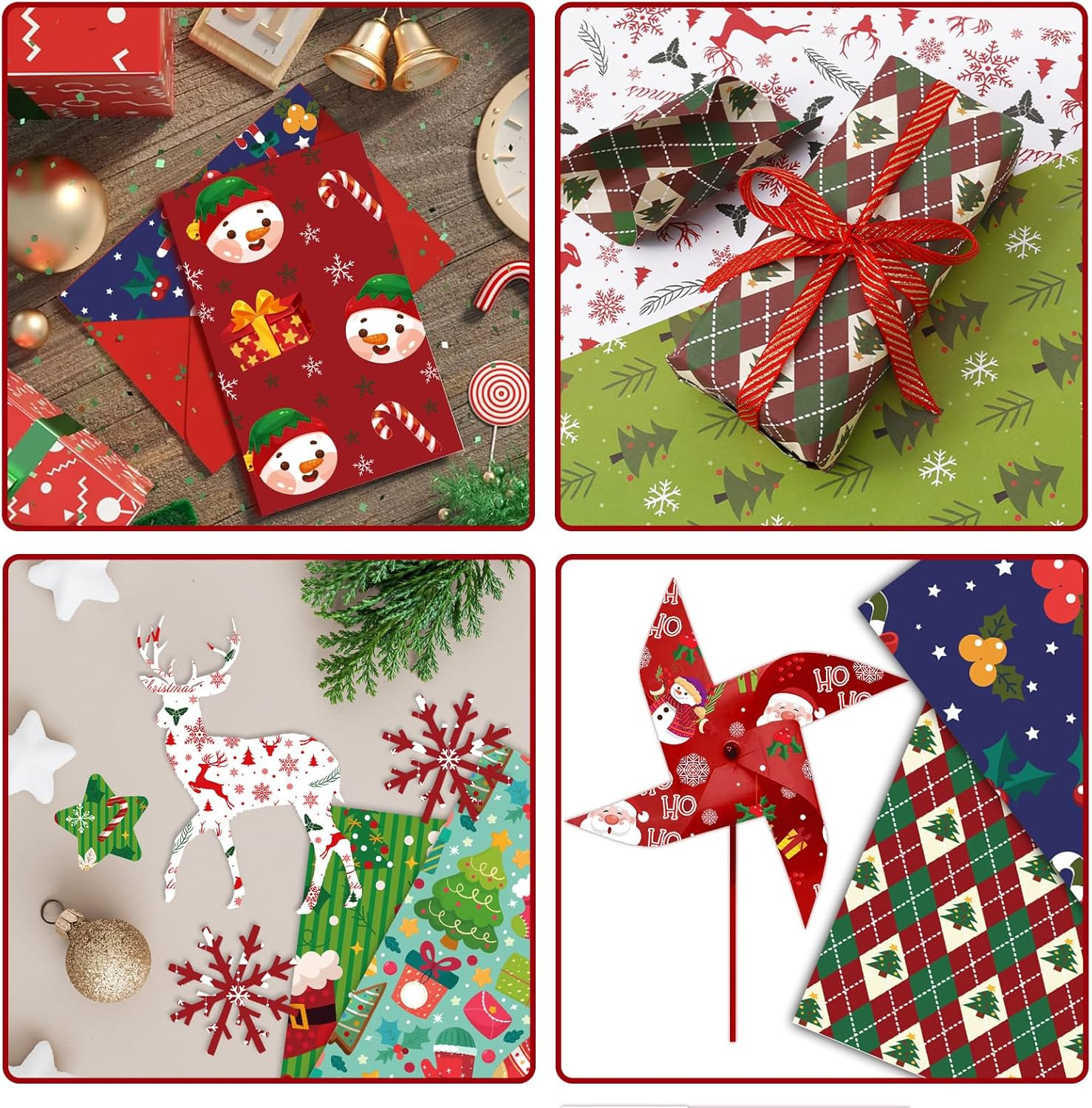 24 Sheets Christmas Scrapbook Paper 12X12 Double Sided Pattern Paper