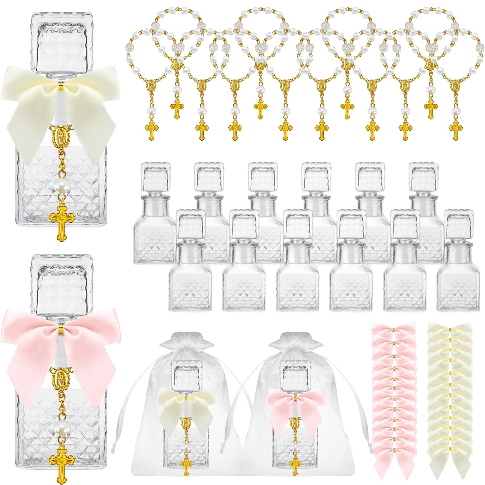 12 Set Holy Water Bottle Baptism Favors for Guests Recuerdos De Bautizo for C…