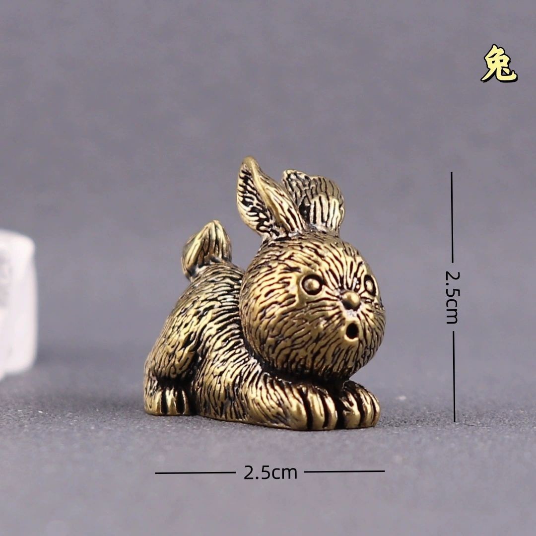 12 pcs Brass Chinese Zodiac Ornament Set Pure Copper 12 Animal Craft Decor