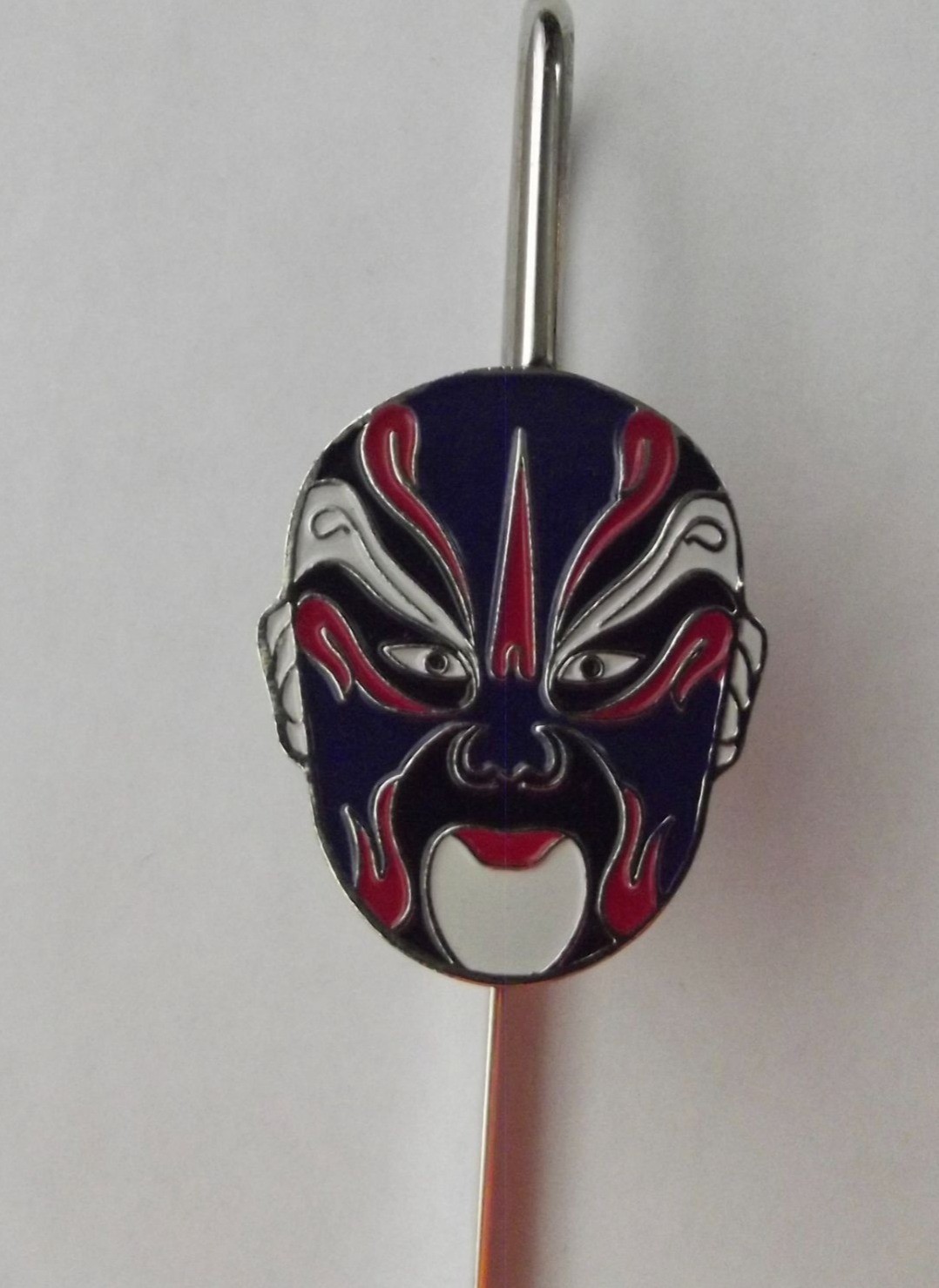 Chinese Opera Mask Bookmark Peking Beijing Metal & Enamel Art Osaka Steakhouse